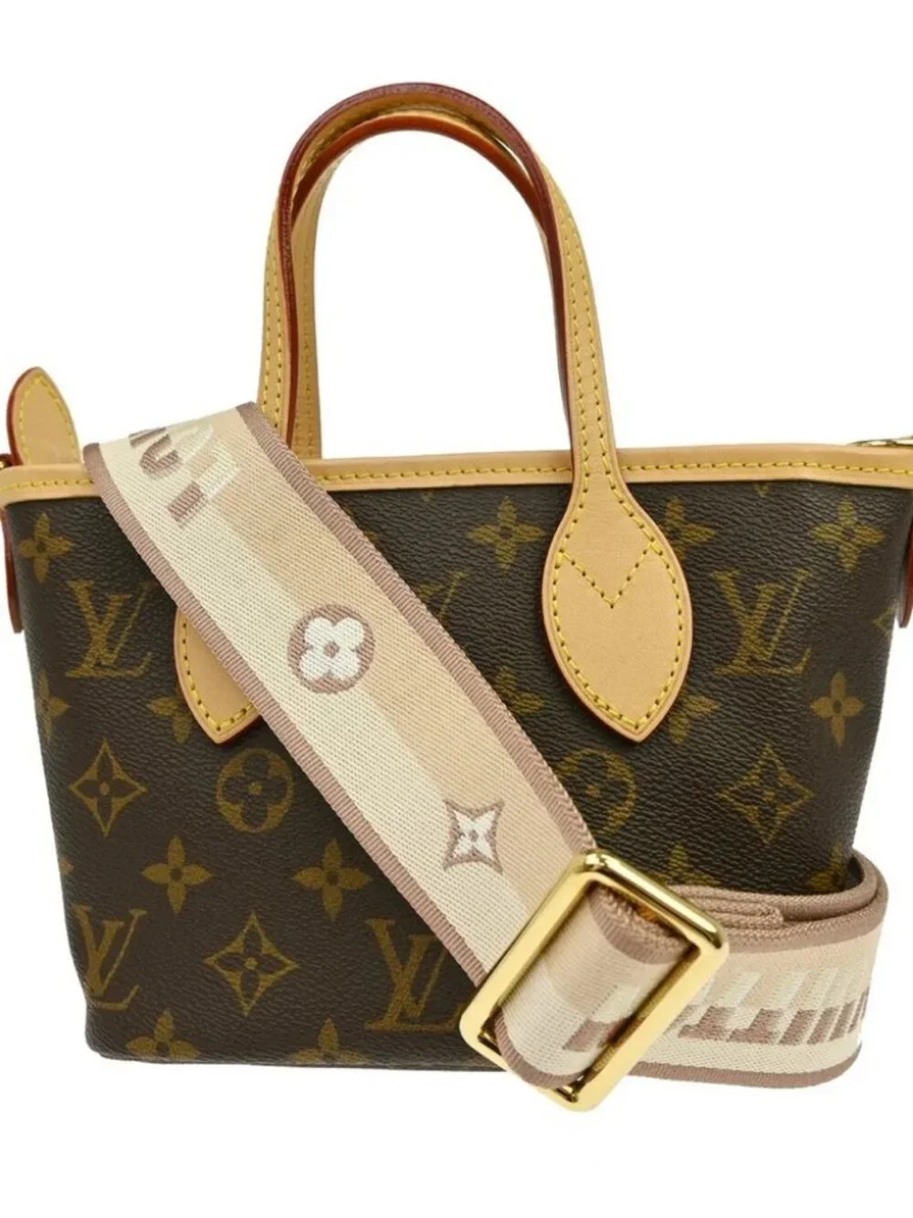 Louis Vuitton Monogram Neverfull BB Beige 2Way Handbag